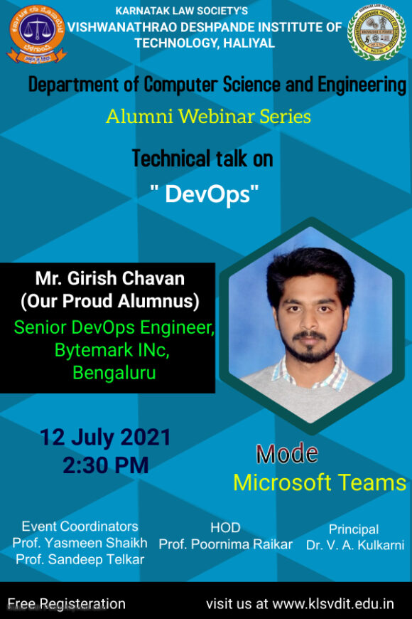 Technical Talk on “DevOps?” – KLS, VISHWANATHRAO DESHPANDE INSTITUTE OF ...